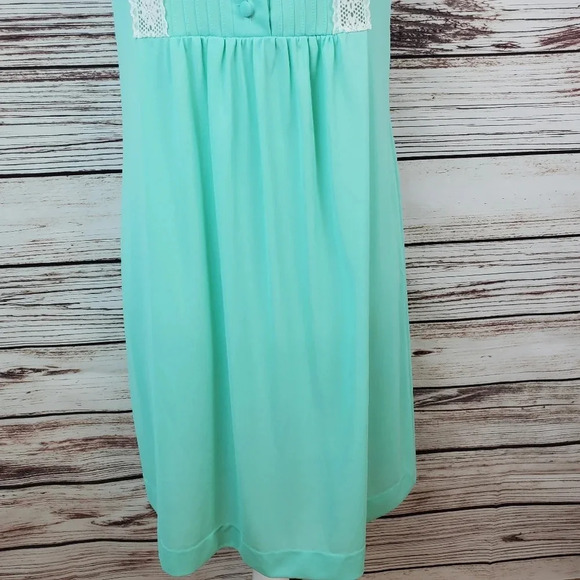 Gossard Artemis Small Vintage 60s Mint Green Nylon Nightgown Gown - Picture 3 of 8
